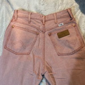 pink Wrangler flare jeans